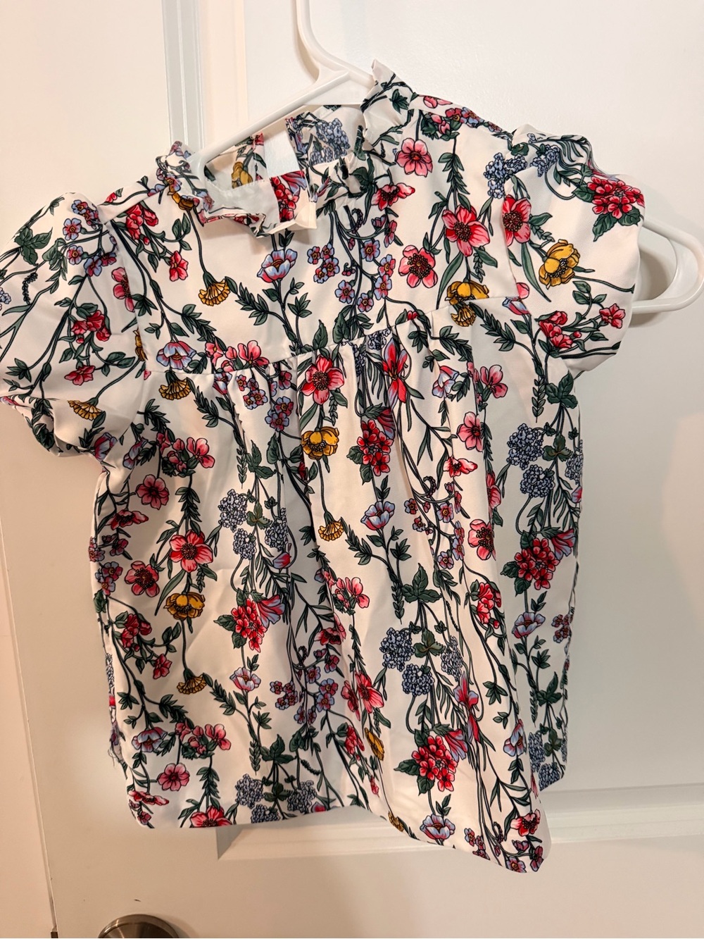 Janie and Jack White Floral Ruffle Short-Sleeve Top